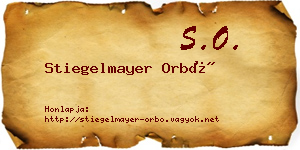 Stiegelmayer Orbó névjegykártya